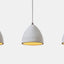 detail of all 3 concrete shades on 3 light pendant