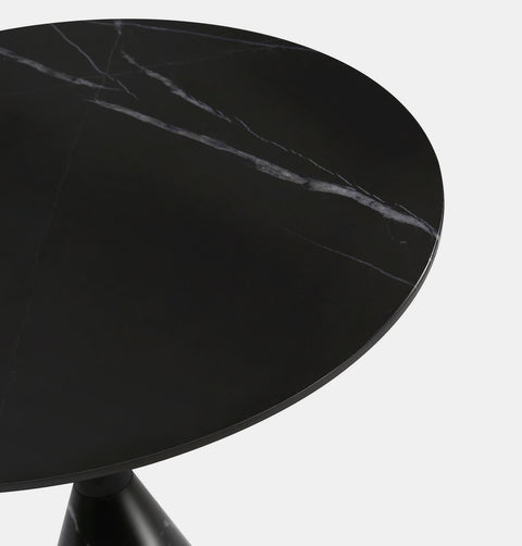 Top of 20" Round, modern black marble side table