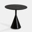 24" Round, modern black marble side table with cone base