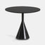 28" Round, modern black marble side table with cone base