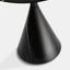 Base of 28" Round, modern black marble side table with cone base