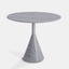 28" Round, modern white marble side table with cone base