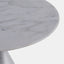 Top of 28" Round, modern white marble side table with cone base