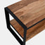 Coffee table in solid acacia wood with a black iron frame.