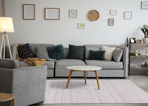 Aspen Woven Rug - Tessellated Diamonds in living room setting