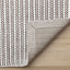 Aspen Woven Rug - Taupe & Black corner flipped to show underside