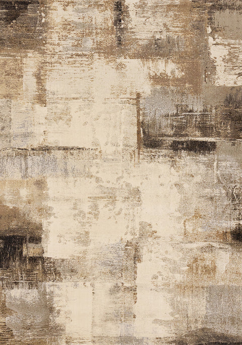 Aurora Distressed Rug - Cream Brown full sample