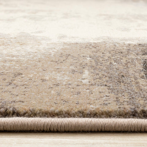 Aurora Distressed Rug - Cream Brown pile height