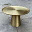 23" Round cone shaped base cast aluminum coffee table in textured raw gold finish