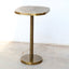 Multipurpose space saving cast aluminum side table in textured brass finish
