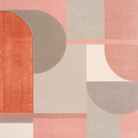  Belle Plush Rug - Pink / Grey Geometric Pattern sample