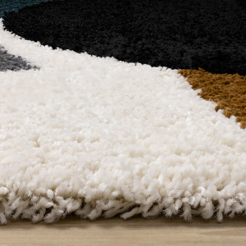 Bora Shag Rug - Staggered Shapes pile height