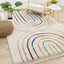 Bora Shag Rug - Double Rainbows in living room setting