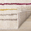 Bora Shag Rug - Double Rainbows corner flipped to show underside