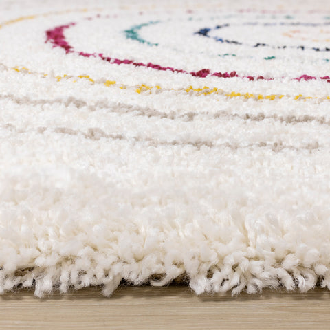 Bora Shag Rug - Double Rainbows pile height