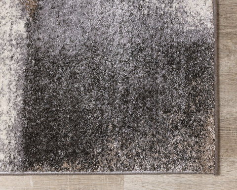 Breeze Rug - Grey & Brown Patches corner detail