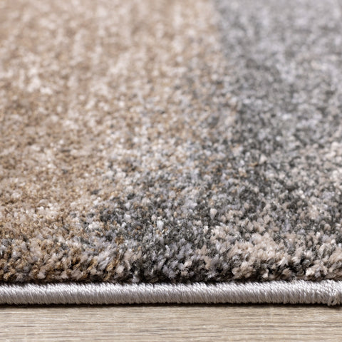 Breeze Rug - Grey & Brown Patches side detail