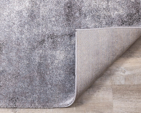 Breeze Distressed Rug - Blue Cream corner flipped to show underside