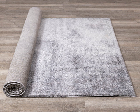 Breeze Distressed Rug - Blue Cream roll on floor