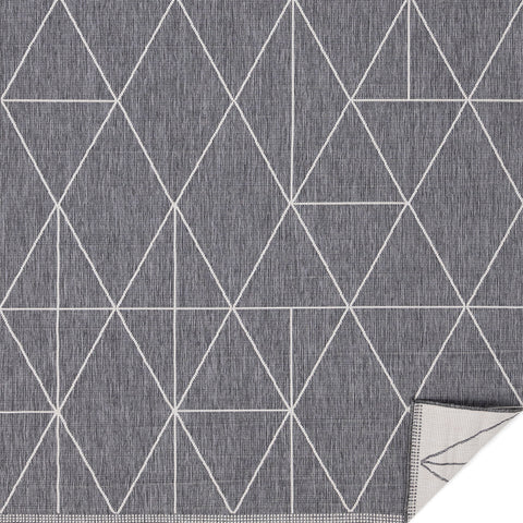 Bristol Reversible Indoor / Outdoor Rug - Grey Geometric sample