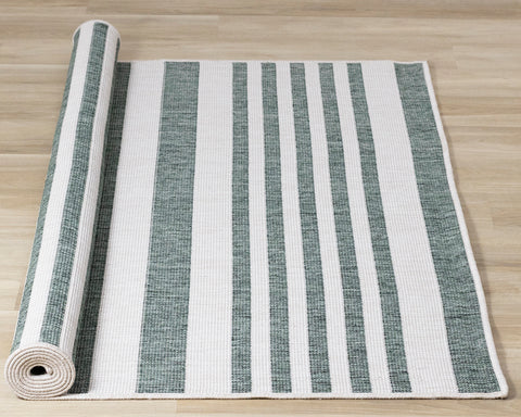 Bristol Reversible Indoor / Outdoor Rug - Stripes roll on floor