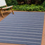  Bristol Reversible Indoor / Outdoor Rug - Blue / Cream in outdoor setting