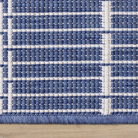  Bristol Reversible Indoor / Outdoor Rug - Blue / Cream side detail