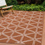 Bristol Reversible Indoor / Outdoor Rug - Rust in outdoor setting