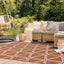 Bristol Reversible Indoor / Outdoor Rug - Rust in outdoor setting