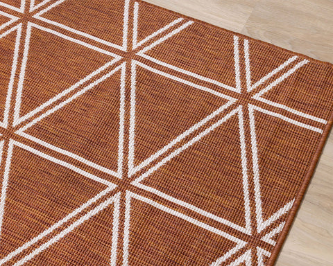 Bristol Reversible Indoor / Outdoor Rug - Rust corner