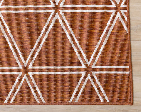 Bristol Reversible Indoor / Outdoor Rug - Rust corner