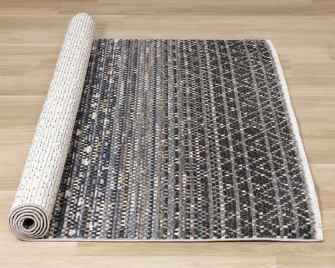 Calabar Rug - Blue / Grey roll on floor