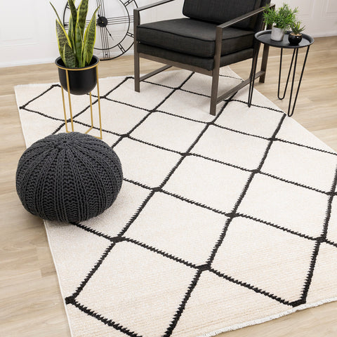 Calabar Rug - Lattice in living room setting