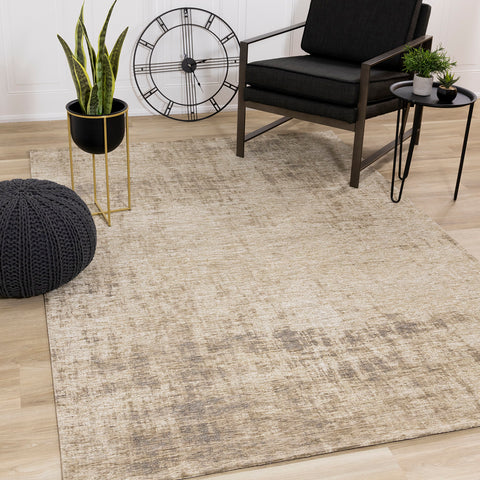 Cathedral Rug - Cream Tree Bark in living room setting