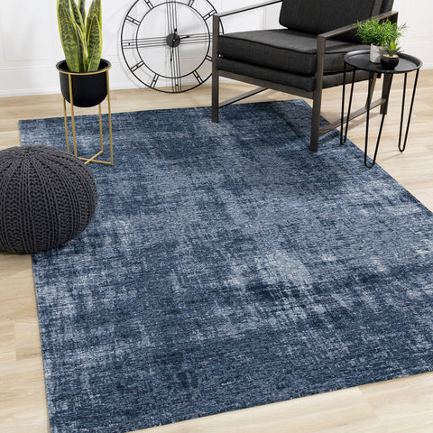 Cathedral Rug - Blue Tree Bark in living room setting