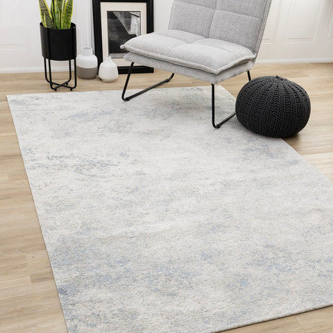 Cathedral Rug - Marbled Blue Grey in living room setting