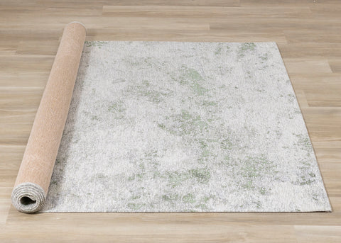 Cathedral Rug - Marble Green roll on floor