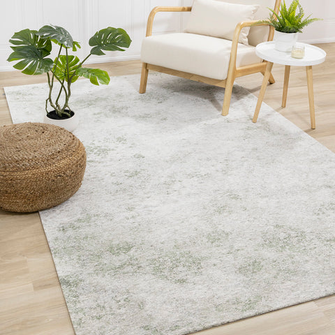 Cathedral Rug - Marble Green in living room setting