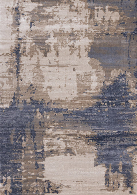 Chorus Plush Rug - Abstract Earth Blue / Beige full sample