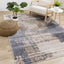 Chorus Plush Rug - Abstract Earth Blue / Beige in living room