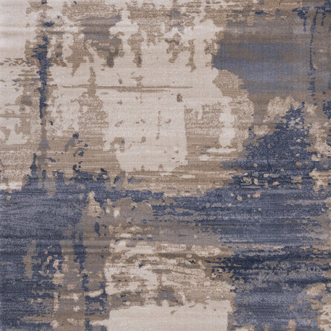 Chorus Plush Rug - Abstract Earth Blue / Beige sample