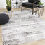 Chorus Distressed Rug - Black & White in living room setting