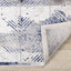 Chorus Distressed Rug - Blue & Grey Triangles corner flipped to show underside