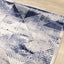 Chorus Distressed Rug - Blue & Grey Triangles croner detail