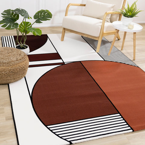 Claro Plush Rug - Art Déco Geometric in living room