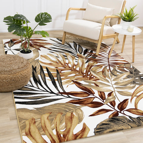  Claro Rug - Palm Leaf in living room setting