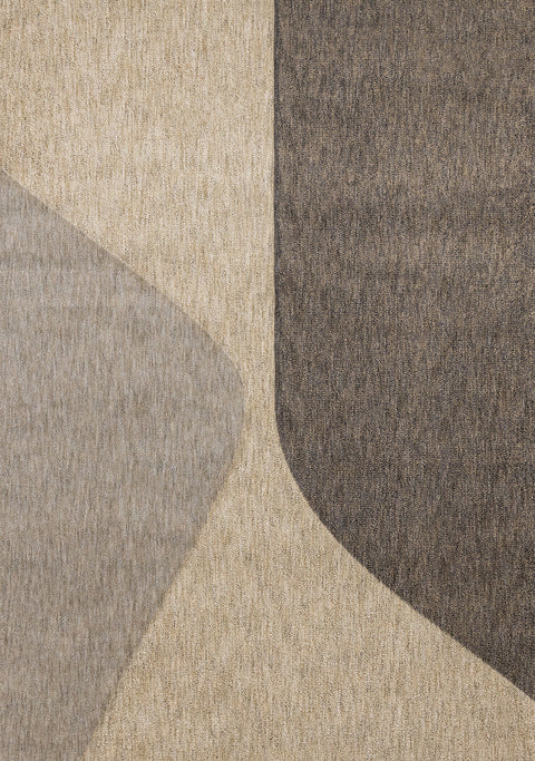 Cora Rug - Taupe Beige Curves full sample