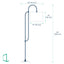 Dimensions of arched floor lamp in traditional contemporary and mid century style.