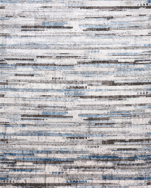 Darcy Rug - Grey / Blue Stripes full sample