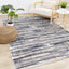 Darcy Rug - Grey / Blue Stripes in living room